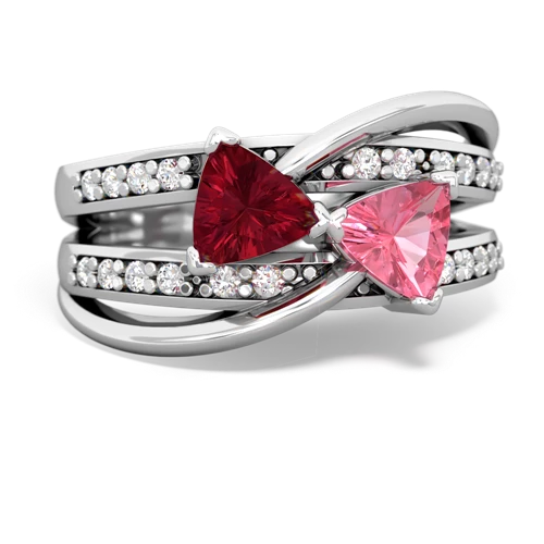 lab ruby-pink sapphire couture ring