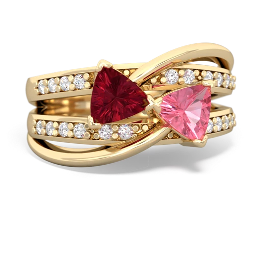lab ruby-pink sapphire couture ring
