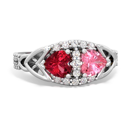 lab ruby-pink sapphire keepsake engagement ring