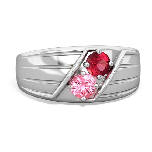 lab ruby-pink sapphire mens ring