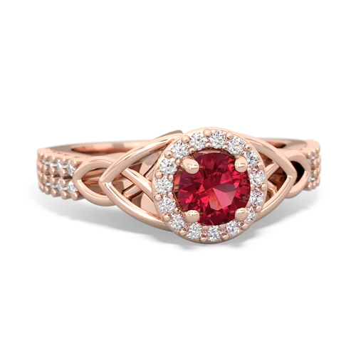 lab ruby engagement ring