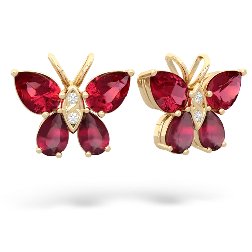 lab ruby-ruby butterfly earrings