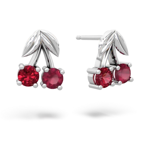 lab ruby-ruby cherries earrings
