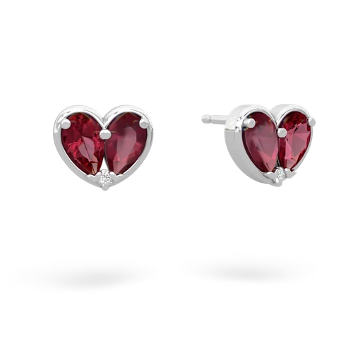 lab ruby-ruby one heart earrings