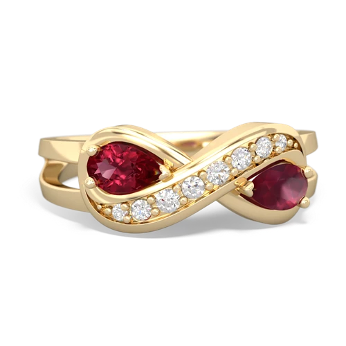 lab ruby-ruby diamond infinity ring