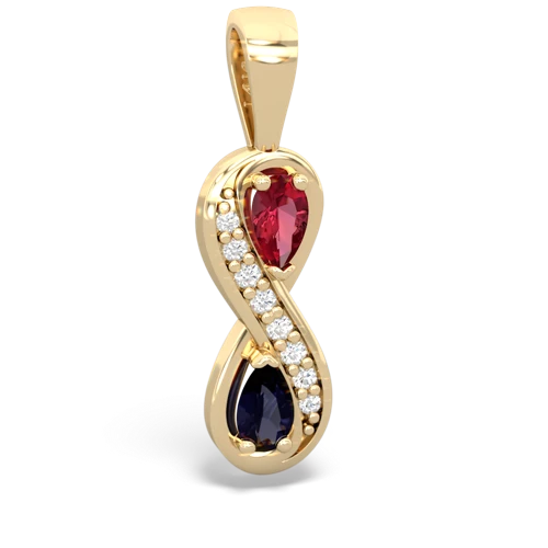 lab ruby-sapphire keepsake infinity pendant