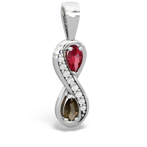 lab ruby-smoky quartz keepsake infinity pendant