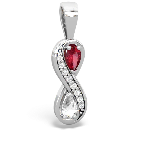 lab ruby-white topaz keepsake infinity pendant
