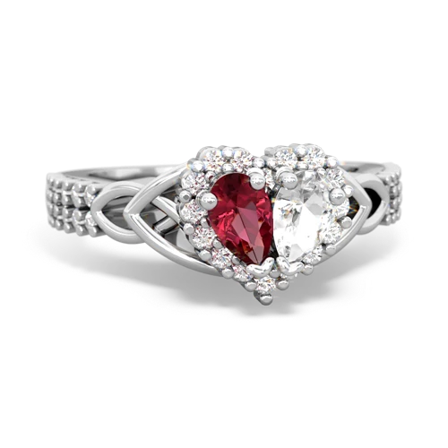 lab ruby-white topaz keepsake engagement ring