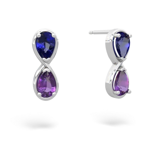 lab sapphire-amethyst infinity earrings