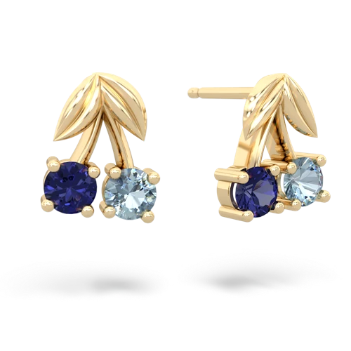 lab sapphire-aquamarine cherries earrings