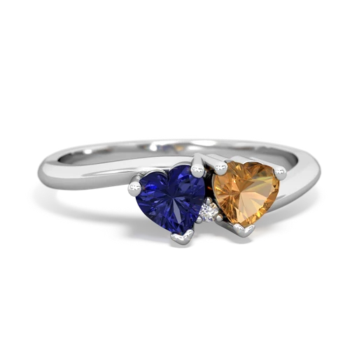 lab sapphire-citrine sweethearts promise ring