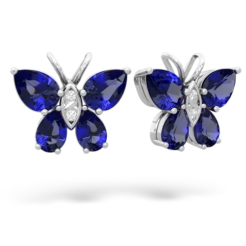 lab sapphire butterfly earrings