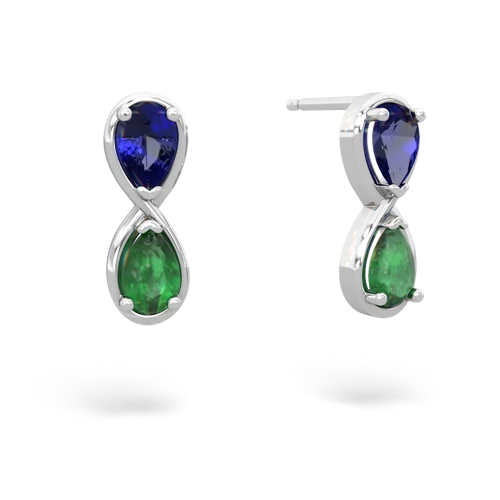 lab sapphire-emerald infinity earrings