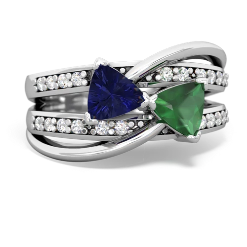 lab sapphire-emerald couture ring