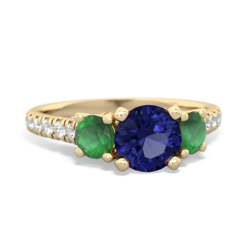 lab sapphire-emerald trellis pave ring