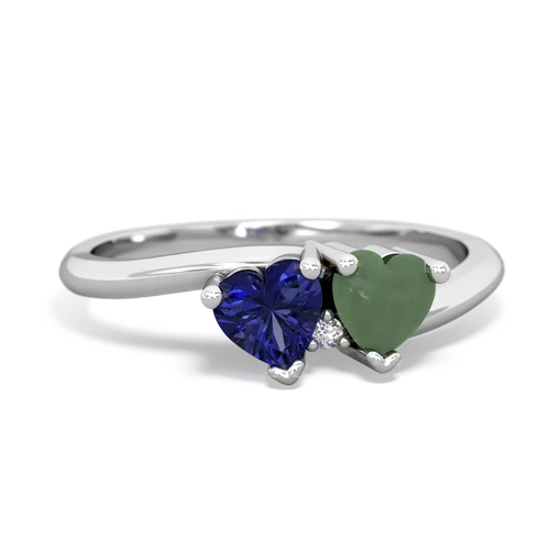 lab sapphire-jade sweethearts promise ring