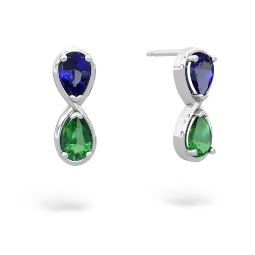 lab sapphire-lab emerald infinity earrings