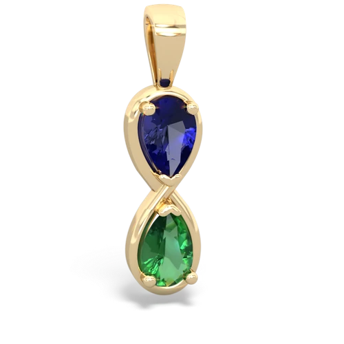 lab sapphire-lab emerald infinity pendant