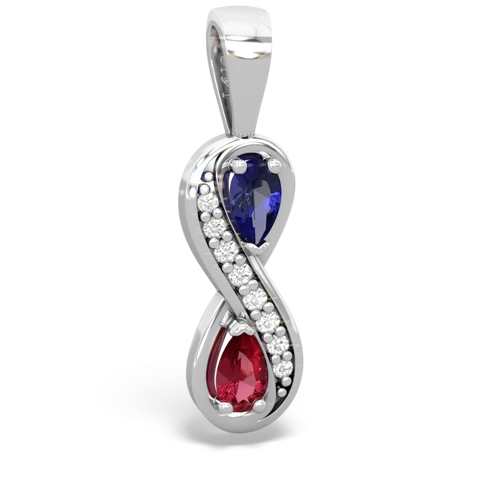 lab sapphire-lab ruby keepsake infinity pendant