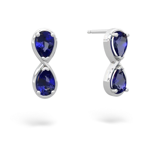 lab sapphire-lab sapphire infinity earrings