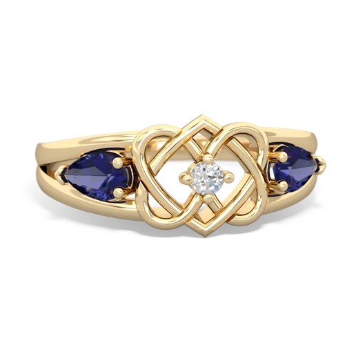 lab sapphire-lab sapphire double heart ring