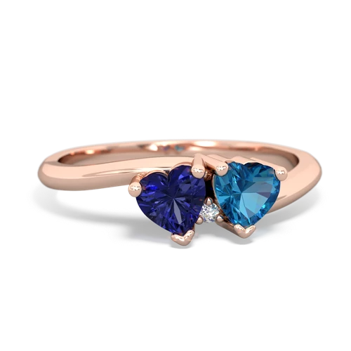 lab sapphire-london topaz sweethearts promise ring