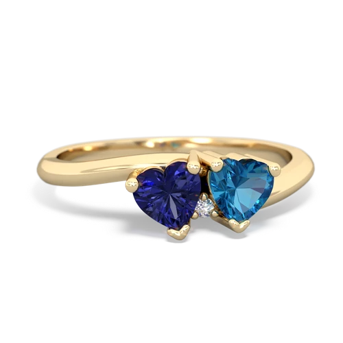 lab sapphire-london topaz sweethearts promise ring