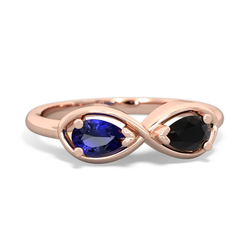 lab sapphire-onyx infinity ring