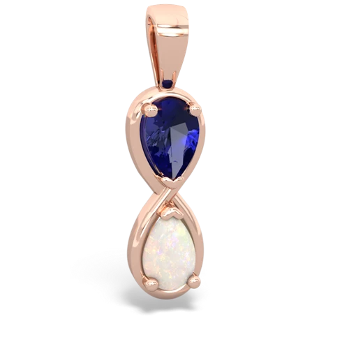 lab sapphire-opal infinity pendant