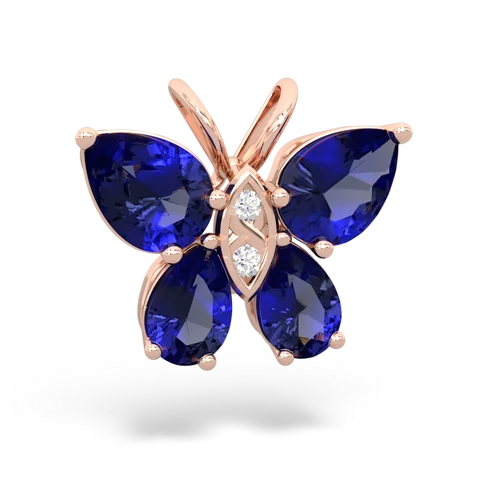 lab sapphire butterfly pendant