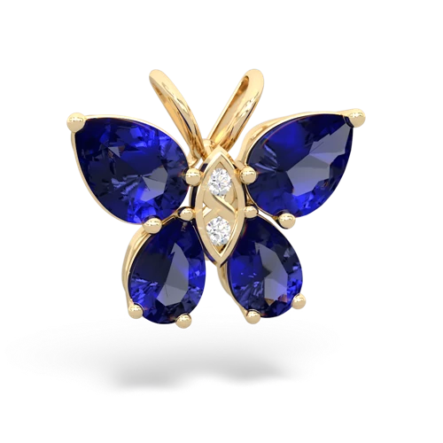 lab sapphire butterfly pendant