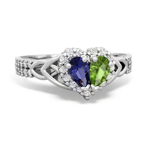 lab sapphire-peridot keepsake engagement ring