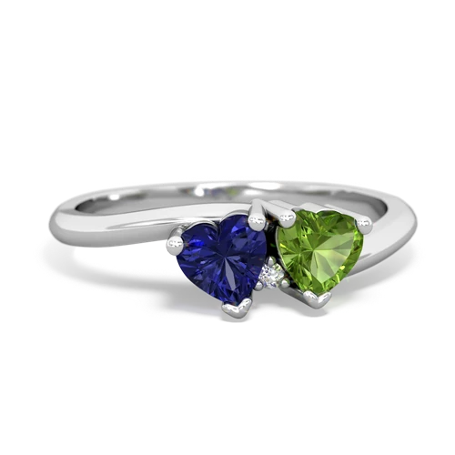 lab sapphire-peridot sweethearts promise ring