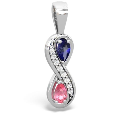 lab sapphire-pink sapphire keepsake infinity pendant