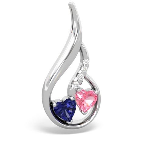 lab sapphire-pink sapphire keepsake swirl pendant