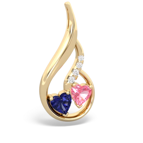 lab sapphire-pink sapphire keepsake swirl pendant