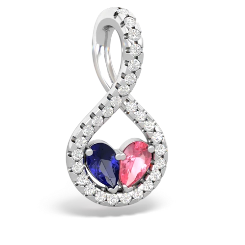 lab sapphire-pink sapphire pave twist pendant