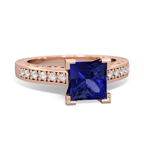 lab sapphire engagement ring