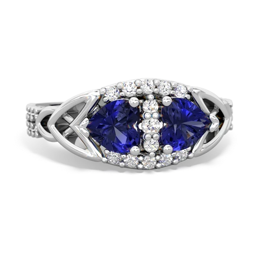lab sapphire keepsake engagement ring