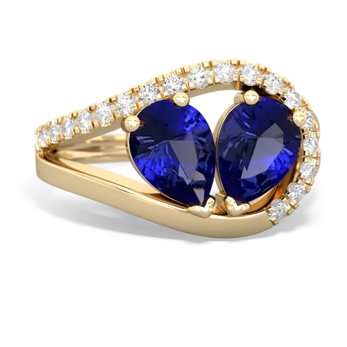 lab sapphire pave heart ring