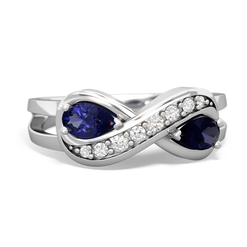 lab sapphire-sapphire diamond infinity ring