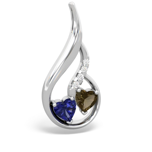 lab sapphire-smoky quartz keepsake swirl pendant