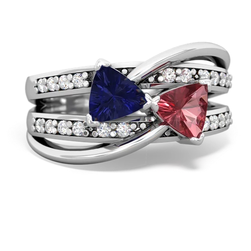 lab sapphire-tourmaline couture ring