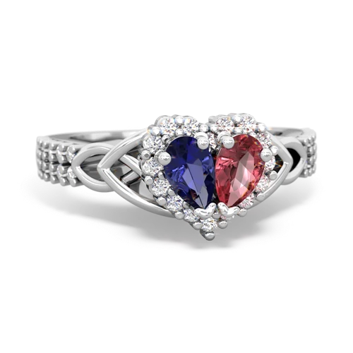lab sapphire-tourmaline keepsake engagement ring