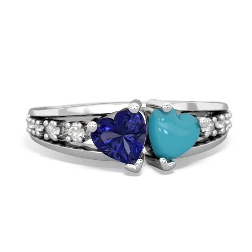 lab sapphire-turquoise modern ring