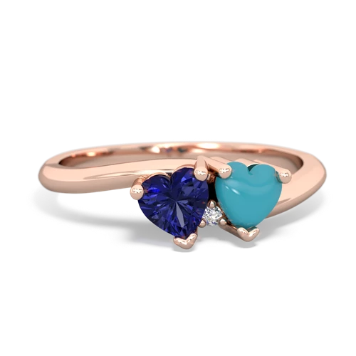lab sapphire-turquoise sweethearts promise ring