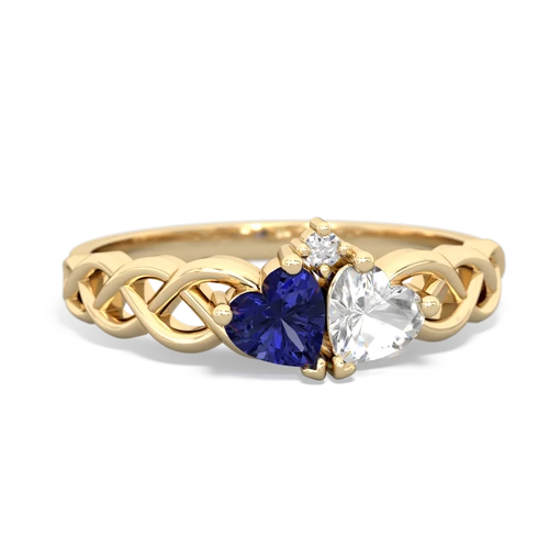 lab sapphire-white topaz celtic braid ring