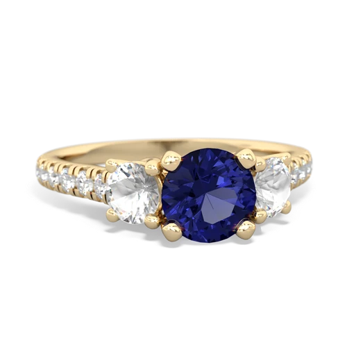 lab sapphire-white topaz trellis pave ring