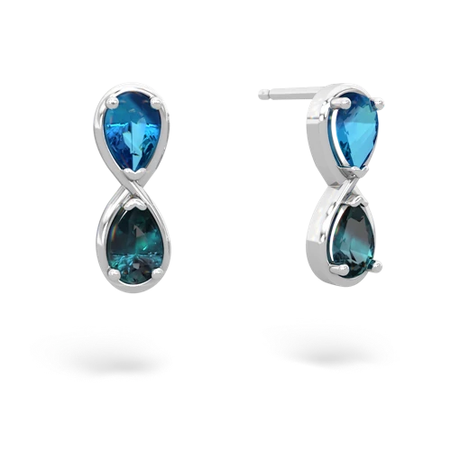 london topaz-alexandrite infinity earrings